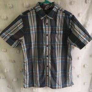 Men's The North Face Plaid Shirt sleeve button up Polo size Medium